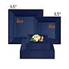 Midnight Blue Square Plastic Dinnerware Value Set (120 Dinner Plates + 120 Salad Plates) Image 3