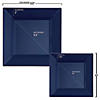 Midnight Blue Square Plastic Dinnerware Value Set (40 Dinner Plates + 40 Salad Plates) Image 2
