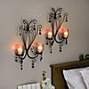 Midnight Elegance Candle Wall Sconces 15" Tall Image 1