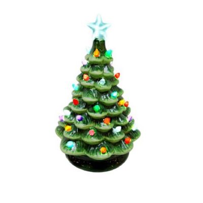 Midwest Lighted LED Christmas Tree Figurine 8.4 Inch Multicolor Image 1