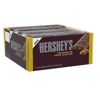 Milk Chocolate with Almonds King Size Candy, Individually Wrapped Bulk, 2.6 oz Bars (Case of 18) Image 1