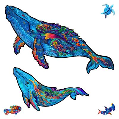 Milky Whales 98 Piece Shaped Wooden Jigsaw Puzzle Image 1