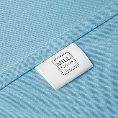 Mill & Thread 60" x 126" Rectangular Wedding Banquet Polyester Fabric Tablecloth - Baby Blue Image 2