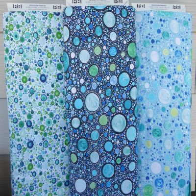 Mindful Mandalas Large Dots on Light Blue Cotton Fabric by P&B-Sold by the Yard Image 2