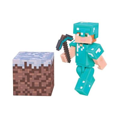 Minecraft 3" Action Figure: Alex with Diamond Armor Pack Image 1