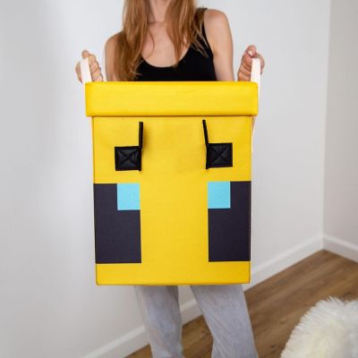 Minecraft Bee Fabric Storage Bin Cube Organizer with Lid  15 Inches Image 2