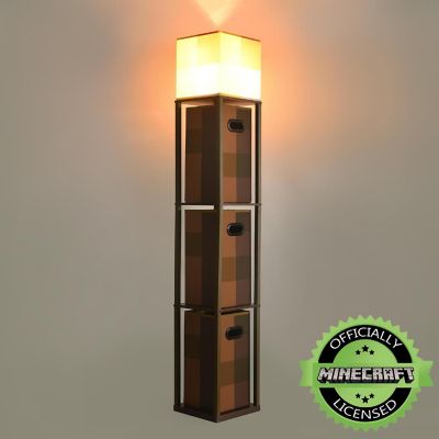 Minecraft Brownstone Torch Standing Floor Lamp and Storage Unit  5 Feet Tall Image 1