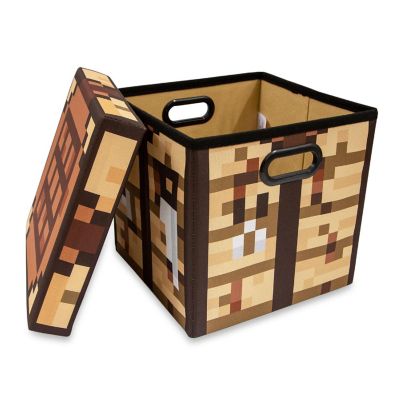 Minecraft Crafting Table Fabric Storage Bin Cube Organizer with Lid  13 Inches Image 1