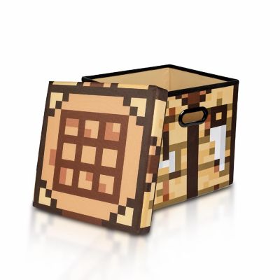 Minecraft Crafting Table Storage Bin Cube Organizer with Lid  15 Inches Image 1