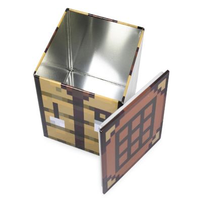 Minecraft Crafting Table Tin Storage Box Cube Organizer with Lid  4 Inches Image 1