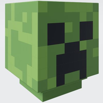 Minecraft Creeper Led Night Lamp - 4&amp;#8221; Green Pixel Light, Usb, 10-Hour Glow Image 1