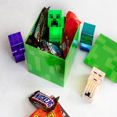Minecraft Creeper Tin Storage Box Cube Organizer with Lid  4 Inches Image 3
