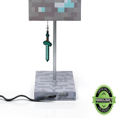 Minecraft Diamond Ore LED Lamp w/ 3D Diamond Sword Pull  14-Inch Desk Lamp Image 2
