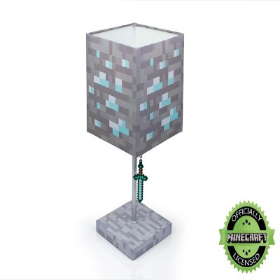 Minecraft Diamond Ore LED Lamp w/ 3D Diamond Sword Pull  14-Inch Desk Lamp Image 3