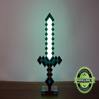 Minecraft Diamond Sword 14 Inch USB Desk LED Bedside Night Light Lamp for Gamers Image 3