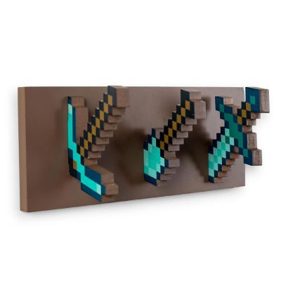 Minecraft Diamond Tool Wall Coat Hooks Storage Rack Image 1