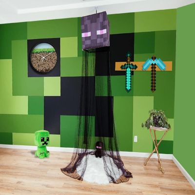 Minecraft Enderman Kids Bed Canopy for Ceiling, Hanging Curtain Netting Image 1