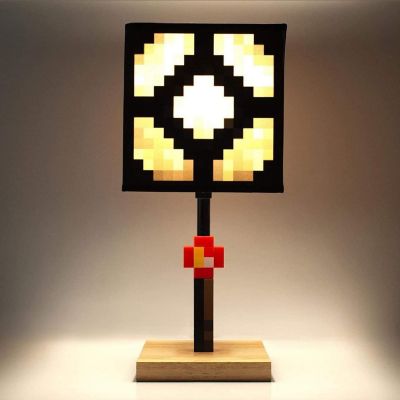 Minecraft Glowstone 14 Inch Corded Desk LED Bedside Night Light Lamp for Gamers Image 1