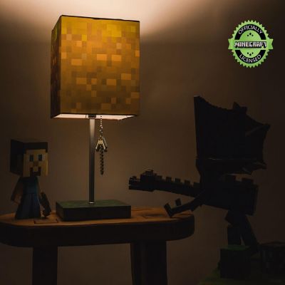 Minecraft Grass Block Desk Lamp With Pickaxe 3D Puller  14 Inches Tall Image 3