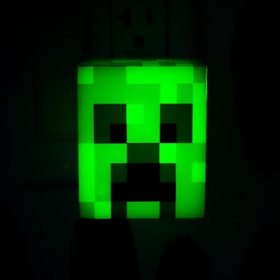 Minecraft Green Creeper Plug-In Nightlight with Auto Dusk to Dawn Sensor Image 1