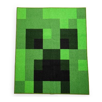 Minecraft Green Creeper Square Area Rug  52 Inches Image 1