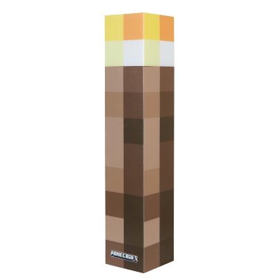 Minecraft Led Torch Lamp - 11&amp;#8221; Brownstone Pixel Replica, 4 Light Modes Image 1
