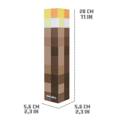 Minecraft Led Torch Lamp - 11&amp;#8221; Brownstone Pixel Replica, 4 Light Modes Image 2