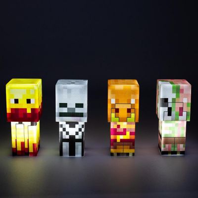 Minecraft Mini Mob Figure Mood Lights  Skeleton, Blaze, Piglin, Zombified Piglin Image 1