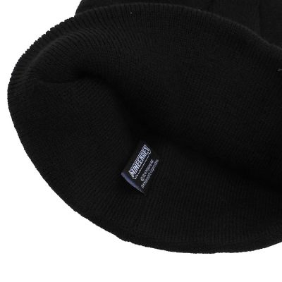 Minecraft Plush Creeper Patch Youth Black Cuff Beanie Image 2