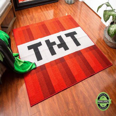 Minecraft Red TNT Block Square Area Rug  52 Inches Image 1