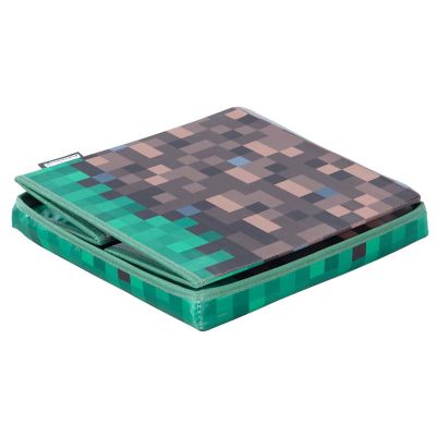 Minecraft Small Ottoman - Pixel Grass Block Collapsible Storage Footrest Box Image 2