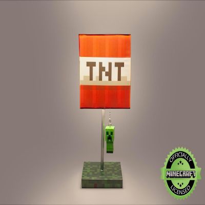 Minecraft TNT Block Desk Lamp with 3D Creeper Puller  14-Inch LED Lamp Light Image 1