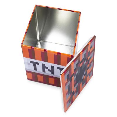 Minecraft TNT Tin Storage Box Cube Organizer with Lid  4 Inches Image 1