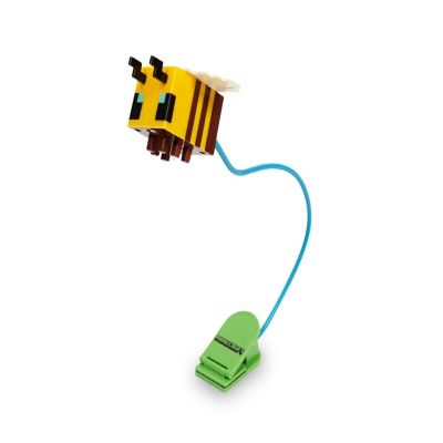 Minecraft Yellow Bee Battery-Powered Reading Light with Clip and Adjustable Arm Image 1
