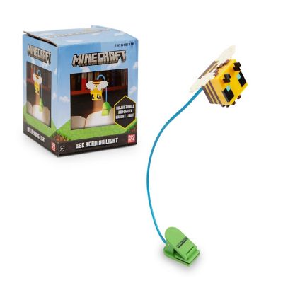 Minecraft Yellow Bee Battery-Powered Reading Light with Clip and Adjustable Arm Image 2