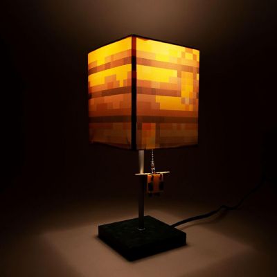 Minecraft Yellow Bee Nest Block Desk Lamp with 3D Bee Puller Image 1