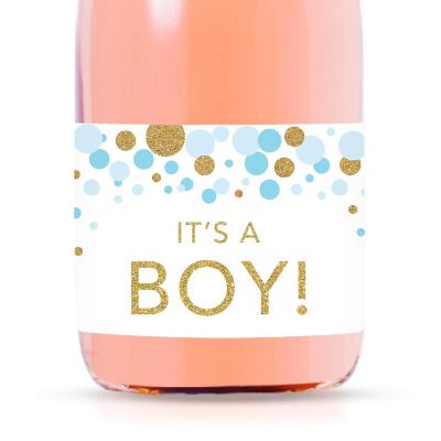 Mini Champagne Baby Shower Its a Boy Blue Image 1
