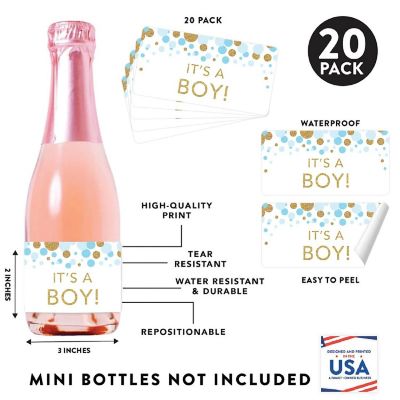 Mini Champagne Baby Shower Its a Boy Blue Image 1