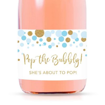 Mini Champagne Baby Shower Pop Bubbly Blue Image 1