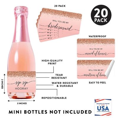 Mini Champagne Bridesmaid Proposal Rose Image 1