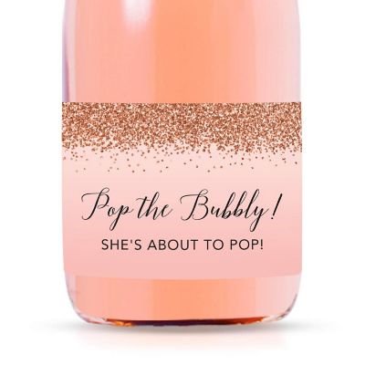 Mini Champagne Pop Bubbly Pink Rose Image 1