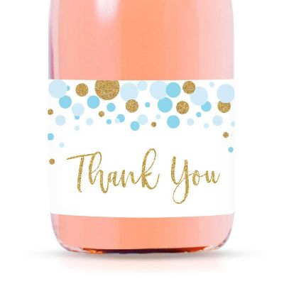 Mini Champagne Thank You Blue Confetti Image 1