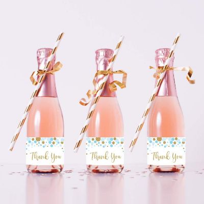Mini Champagne Thank You Blue Confetti Image 1