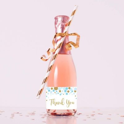 Mini Champagne Thank You Blue Confetti Image 2