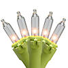 Mini Christmas Light Set - Clear - 14ft Apple Green Wire - 50ct Image 1