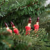 Mini Christmas Light Set- Clear with Red Tips - 10' Red Wire - 50ct Image 1
