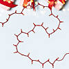 Mini Christmas Light Set- Clear with Red Tips - 10' Red Wire - 50ct Image 2