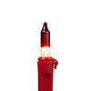 Mini Christmas Light Set- Clear with Red Tips - 10' Red Wire - 50ct Image 4