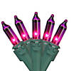 Mini Christmas Light Set - Purple - 24.5' Green Wire - 50ct Image 1