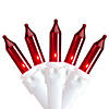 Mini Christmas Light Set - Red - 10' White Wire - 50ct Image 1